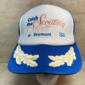 VTG 1984 Boy Scouts Catch The Scouting Spirit Skymont Trucker Hat Scrambled Eggs